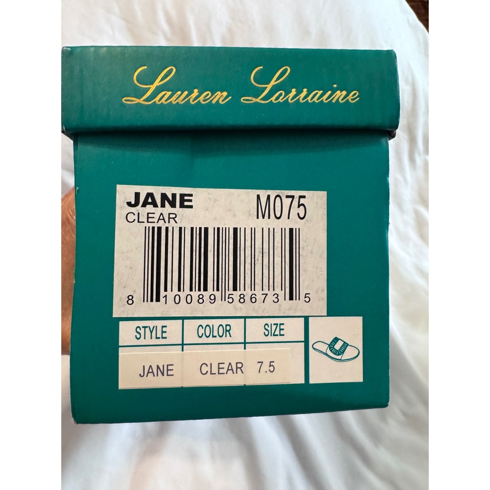 Lauren Lorraine Jane Clear Crystal Embellished Jelly Slide Sandals Women 7.5 - Picture 3 of 4